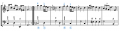 Wodiczka Sonata para violín, op. 1 nº 2, Menuetto c. 9 anotado.png